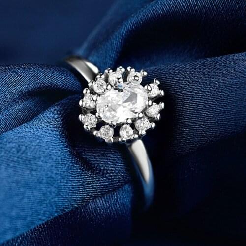 WYJZY Exaggerated inlaid zircon sterling silver opening ring exquisite pattern womens fashion wedding engagement ring