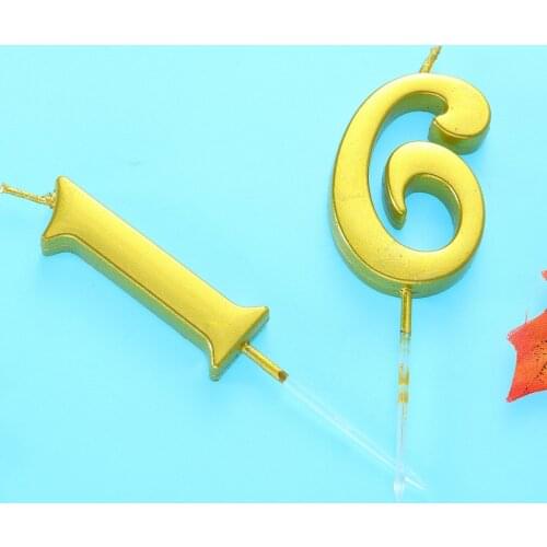 Gold Glitter Numeral Candles Number Candles Cake Topper Decoration for Adults Kids Party (Number 16, Golden)