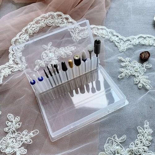 1pcs Nail Drill Bit Storage Box Clear Display Box Display Nail Accessorie Tool