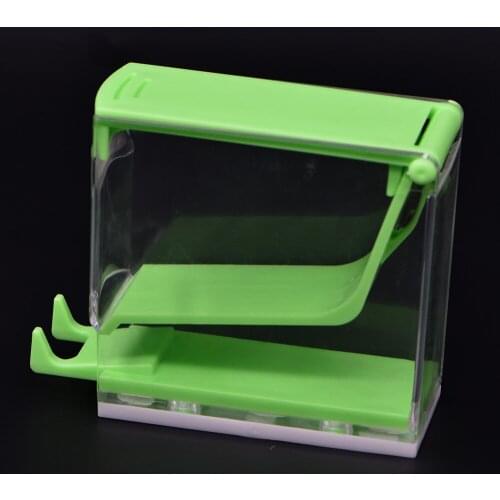 1 PCs Dental Cotton Roll Dispenser Holder Press Type White Blue Color Plastic Dental Instrument