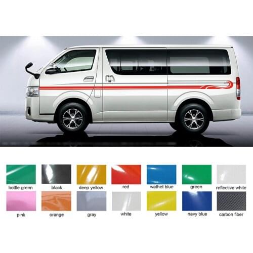 2 Pcs wave line side door stripe graphic Vinyl car sticker for hiace 2015 2016 2017 2018 2019