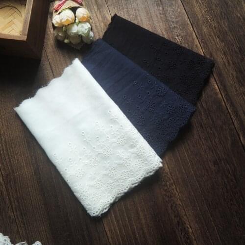 2Yd/lot Width 18cm Navy blue black cotton clothes lace Pure cotton material skirt curtain accessories W575