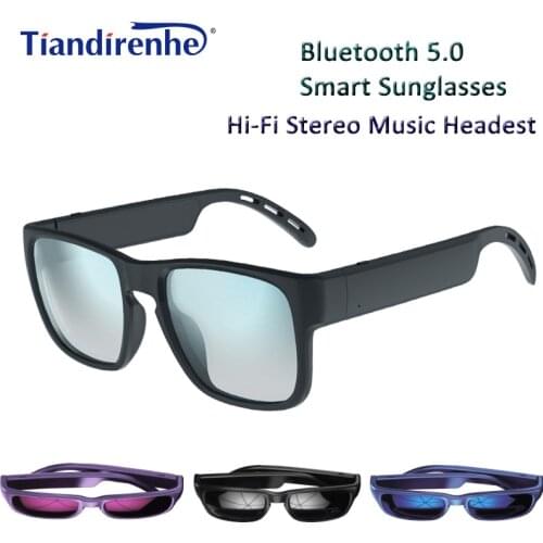 2021 Bluetooth 5.0 Smart Glasses Sunglasses Hi-Fi Stereo headsets high-fidelity speakers Navigation/Call/Music for IOS Android