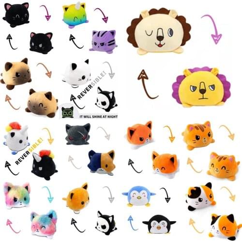 23 Styles Double Sided Cat Gato Kids Plushie Plush Animals Unicorn Double-Sided Flip Doll Cute Toys Peluches for Pulpos