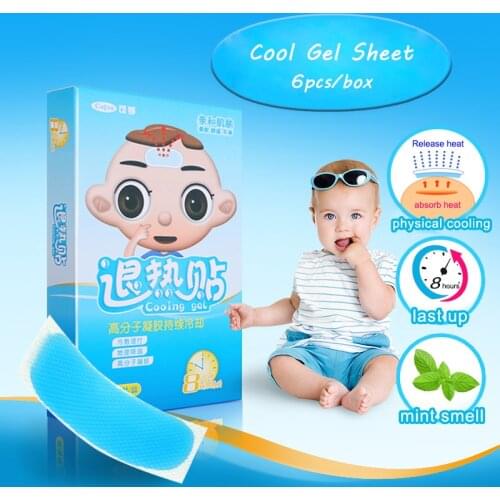 Cofoe 6pcs Baby Fever Cooling Gel Sheets Fever Patch Kid Herbal Pain Relief Paste Medical Fever Plaster for Child Headache adult
