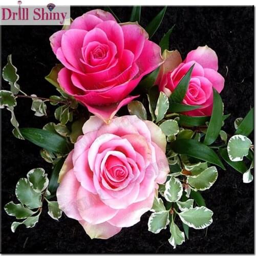 New DIY 5D Gifts Diamond Painting Full Square Drill Home Decoration Mosaic Embroidery Leaves Cross Stitch rose art wall sticker