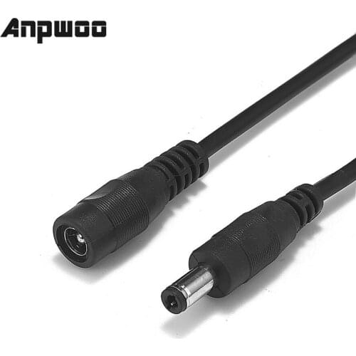 ANPWOO Standard DC12V Power Extension Cable 3 Meter/ 10FT Jack Socket 5.5mm x 2.1mm Male Plug Extension Cord For 12V CCTV Camera