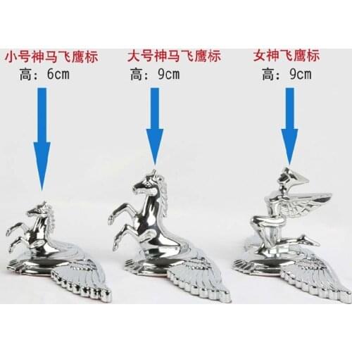Car front standing hood bonnet Beauty or horse figure Silver Gold flying eagle base universal for all car makers DIY Decoration