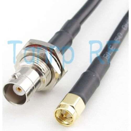 Free shipping! 3FEET RG58 extension cable 100CM BNC female nut bulkhead to SMA maleRF connector 1M Pigtail coax jumper cable