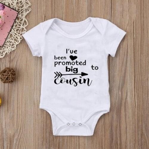 I've Been Promoted Big to Cousin Cute Baby Boys Clothes For Newborn Babys Rompers Baby Jumpsuits For Kids Baby Girls Clothes