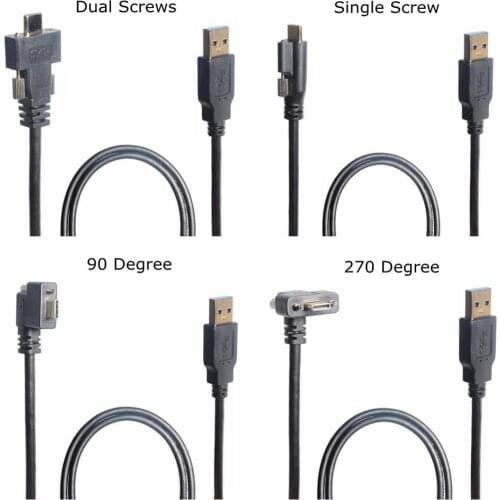USB 3.0 A male To USB 3.1 Type-C Cable With Screws Locking Connector 5Gbps 0.3m 1m USB C Up Down Left Right Angled connector