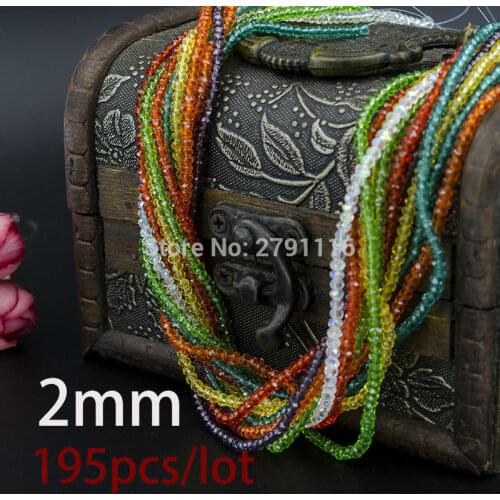 Hot Sale Competitive Price New Design 5A Quality !!! 2MM 195 Piece/lot Bicone Crystal Beads Cut Faceted Round Glass Bead