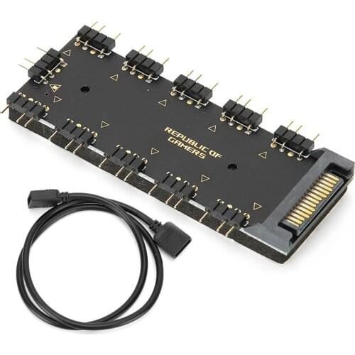 Hub Splitter Cable 5V 3-pin 10 Hub Splitter SATA Power AURA RGB Adapter CPU Cooling Electron PC Computer Extension Cable