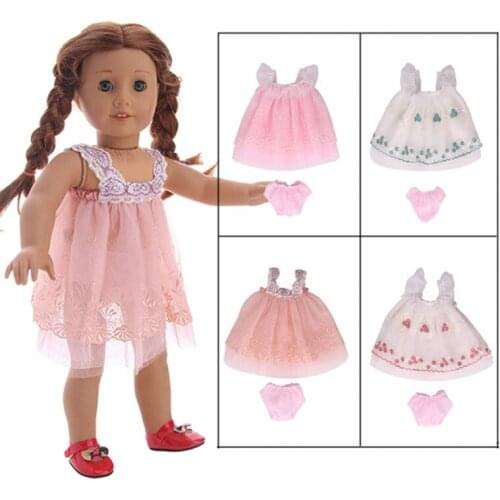 Lovely Doll Clothes Princess lace dress + pink panties fit 18 inch &43cm zaps doll accessories
