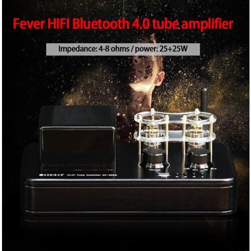 KYYSLB 4-8 Ohm 25W*2 Fever HIFI Amplifier Tube Amplifier Bluetooth 4.0 Tube Amplifier U Disk Lossless Decoding Small Amplifier