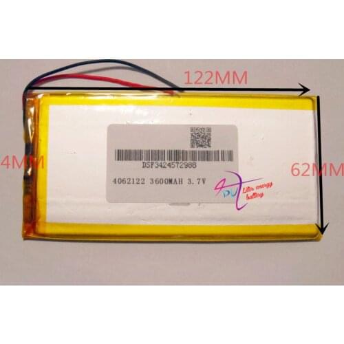 Best battery brand Size 4062122 3.7V 3600mah tablet battery with Protection Board For PDA Tablet PCs Digital Products