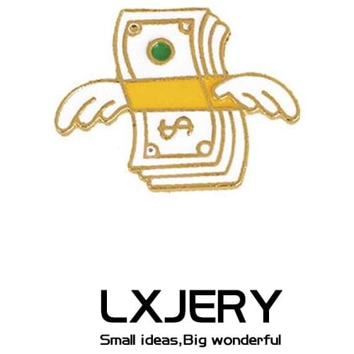 LXJERY Cartoon Enamel Flying Dollar Pin Badge On Backpack Cute Brooch Pins For Clothes Broche For Women Girls Gift