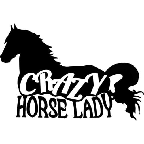 Crazy Horse Lady Fashion Animal Car Sticker Vinyl PVC Decal Anti-UV Waterproof Car Window Body Decorative Stickers Accessories