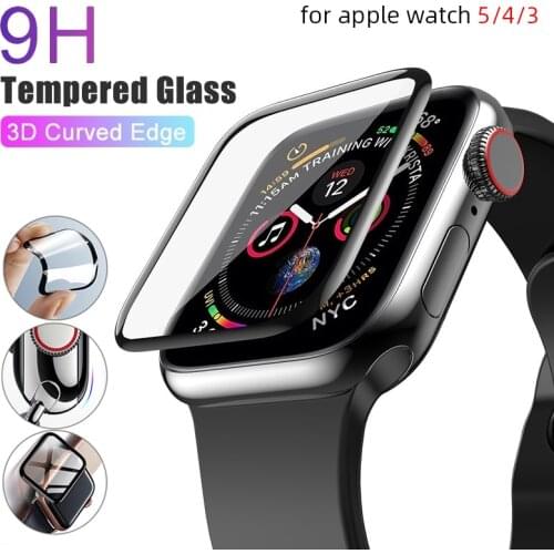 PET & PMMA Full Cover 3D Curved Tempered Glass Screen Protector Film for Apple Watch Series 5 4 3 44mm 38mm 40m 42mm for Iwatch