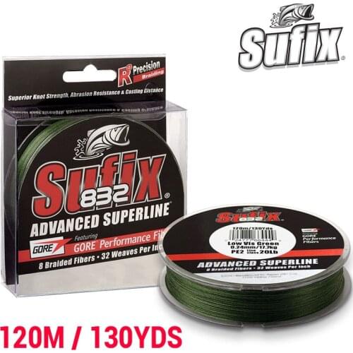 Sufix 832 Braided Fishing Line - Length:120m/130yds, Diameter:0.1mm-0.42mm,Size:13-86lb PE Power linha multifilamento