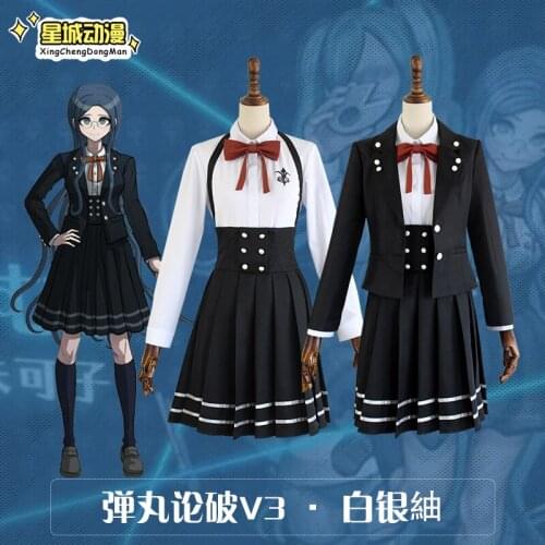 Hot Anime Danganronpa V3: Shirogane Tsumugi Cosplay Costume Women’s Wear School Uniform Petticoat Female Role Play Clothing