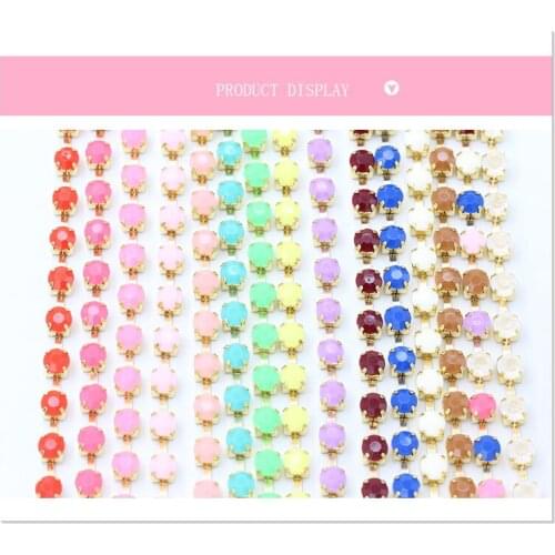 3Mm Sew On Rhinestones Chain 10Yard Dense Environmental Protection Resin Candy Acrylic Crystal Trimming Diy Clothing Accessories