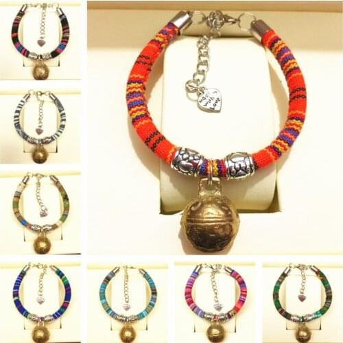 Handmade pet Bell dog necklace cat cat copper bell Teddy national wind bell Necklace Jewelry Puppy pet supplies