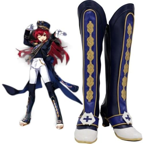 ELSWORD Elesis Alter Crown Cosplay Boots Blue Shoes Custom Made Any Size for Adults and Kids