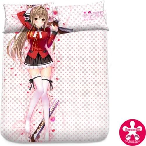 Anime Cartoon Amagi Brilliant Park Silk Mattress Cover Fitted Sheet Fitted cover bedspread counterpane