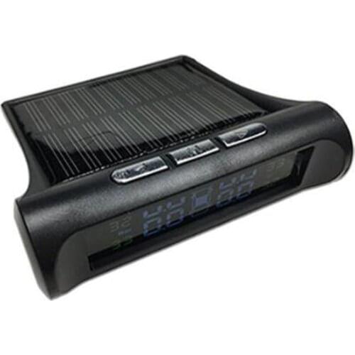 TPMS Car Tire Pressure Monitor System Tyre Monitoring System Solar/USB/Battery Power LCD Display with 4 External Sensors