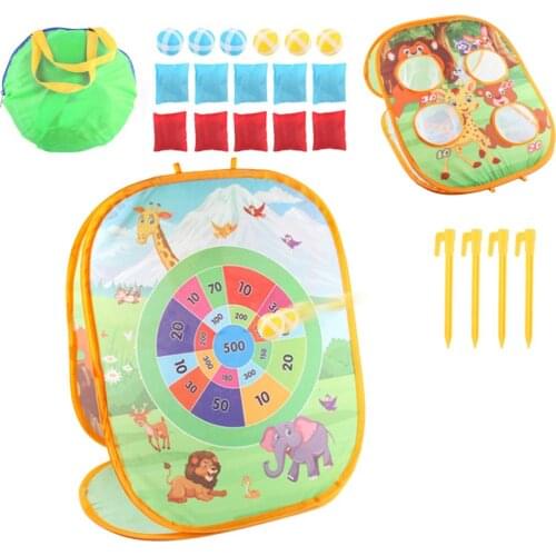 Folding Sandbag Toss Game Tent Portable Safe Throwing Game Set Indoor Outdoor Fun Sports Double-sided Folding Gift