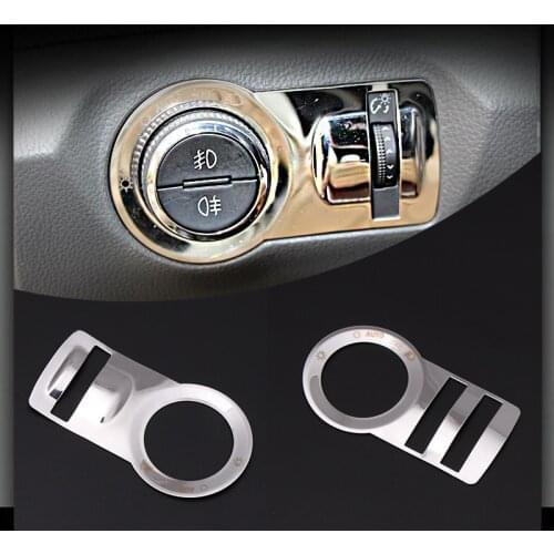 Car styling ,Stainless steel headlight switch decoration sticker/ trim For Chevrolet Malibu Cruze Trax For Opel Mokka ASTRA J