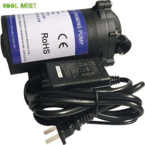 S370 Super quiet 24V DC water pump 0.85L/min aquarium pump 6pcs and 600pcs 0.3mm low pressure mist fog nozzles