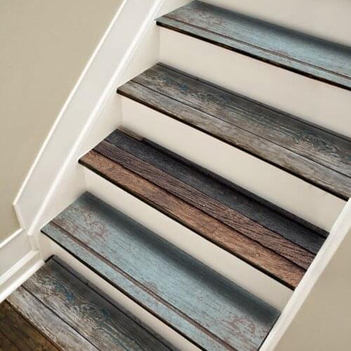 Bathroom kitchen stairs retro wooden wall stickers wallpaper film refurbished wardrobe desktop furniture home decoration