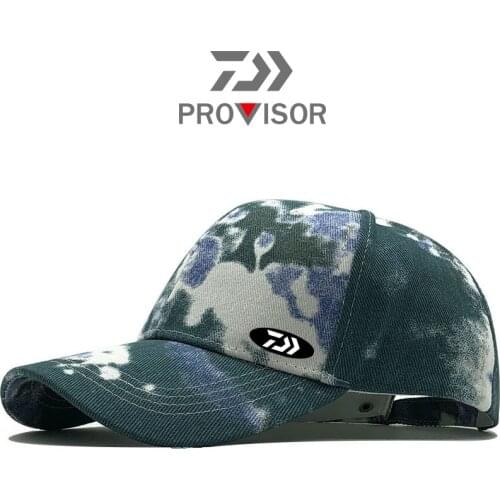 Daiwa Men and Women Fishing Breathable Sun Hat Summer Outdoor Sports Fashion I Tie-dye Baseball Cap Cycling Windshield Visor