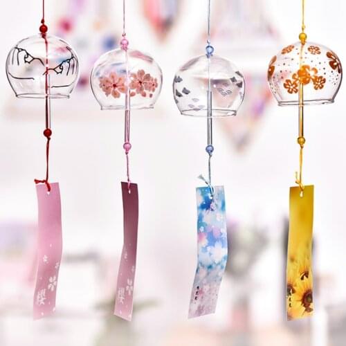 Xia Feng Lucky Wind Chimes Japanese Decoration Handmade Bell Glass Small Fresh Creative Bedroom Pendant Gift