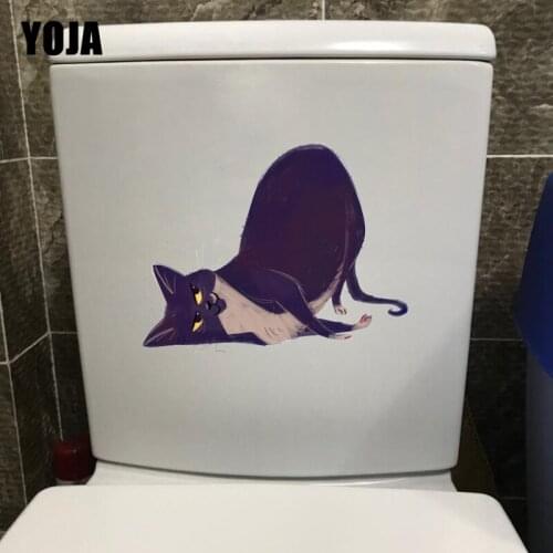 YOJA 21.9*17.3CM Cartoon Siamese Cat Funny Bedroom Decor Wall Decal Toilet Sticker T1-0169