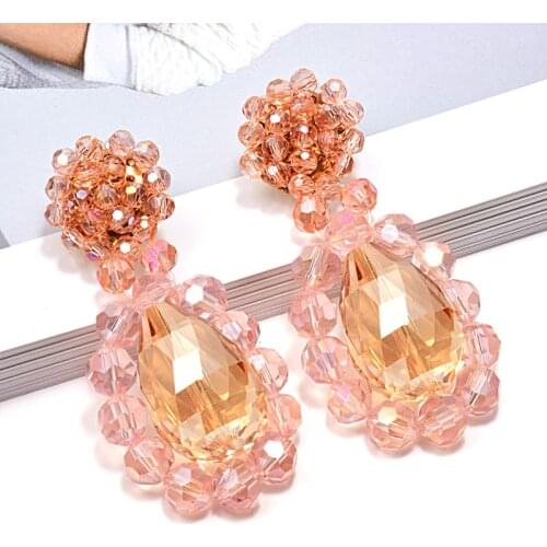 Wholesale New Handmade Clear Resin Beads Dangle Drop Earrings Like Crystals Fine Jewelry Accessories For Women Christmas Gift