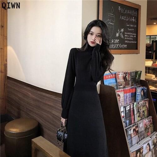 Fashion Tassel Long Sweater Dress Women Autumn Winter 2020 Long Sleeve Knitted Dress Woman Slim Chic Streetwear Solid Midi Dress