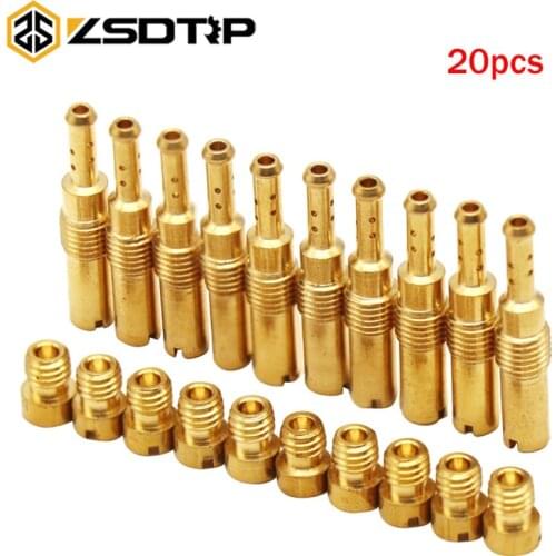 ZSDTRP 20pcs Carburetor Main/Slow Pilot Jet Set Replacement For PWK PWM PE 24 26 28 30 PJ FCR-MX CV Motorcycle Carburetor Jets