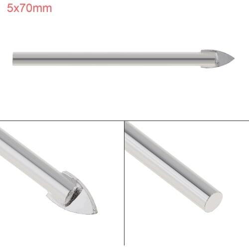 1pcs 5x70mm Glass Marble Porcelain Spear Head Ceramic Tile Drill Bits for Electric Drill