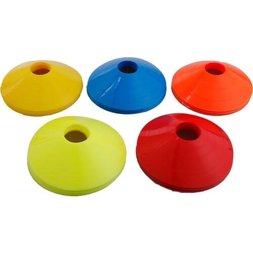 10pcs/set Useful Soccer Discs Bucket Marker PE Football Training Accessories Training Sign Flat Pressure Resistant Cones Marker