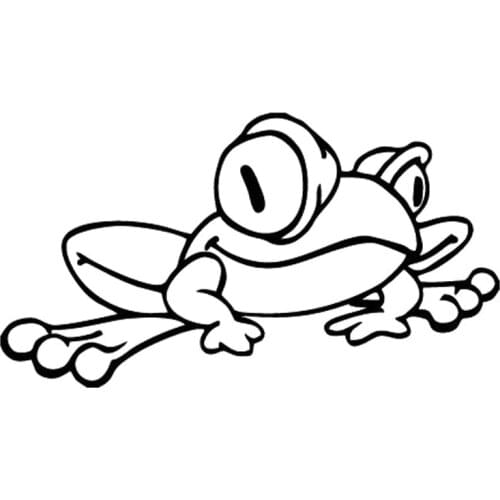 14.8cm*8.2cm Funny Cartoon Frog Animal Car Sticker Vinyl Decal Decor Black/Silver N1090