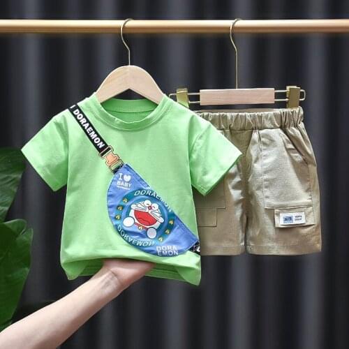 New Summer Fashion Baby Clothes Suit Children Boys Girls Cartoon T-Shirt+Shorts 2Pcs/set Toddler Casual Clothing Kids Tracksuits