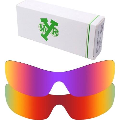 2 Pieces Mryok Anti-Scratch POLARIZED Replacement Lenses for-Oakley Antix Sunglasses Lens Fire Red & Midnight Sun