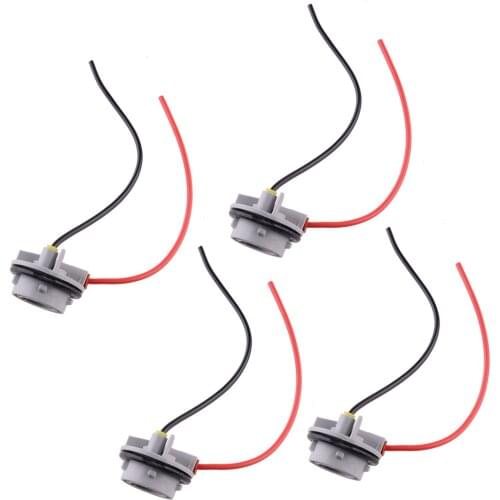 4Pcs 12V Turn Signal Lights Female Socket Wiring Harness Plug Adapter Fit for blubs 1156 7506 7225 7527 BA15S S25 P21W 1073 1093