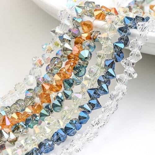 95pcs Austria Glass Faceted Bicone 6x12m Crystal Plated Beads For Jewelry Making Necklace Diy Accessories Wholesale In Bulk