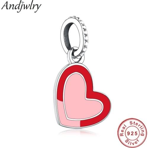 925 Sterling Silver Fit Original Pandora Charms Bracelet Charms Asymmetric Heart of Love Dangle Charm Pendant DIY Berloque