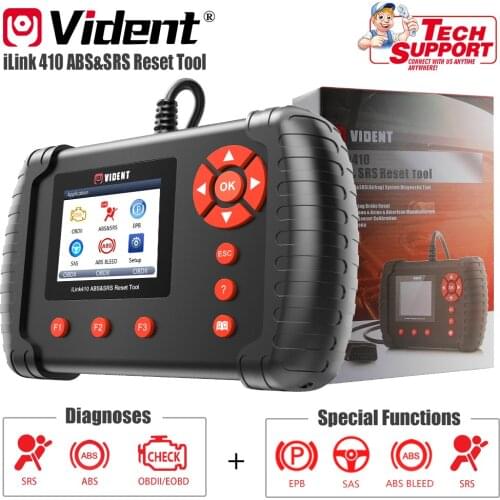 VIDENT iLink410 ABS&SRS&SAS Reset Tool Featured with ABS and SRS System Diagnosis iLink410 OBDII Diagnostic Tool Scan Tool