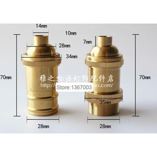 E14 Brass Light Socket Bulbs Edison Retro DIY Pendant Lamp Holder Base Retro Edison Bulb Holder Candle Light Socket